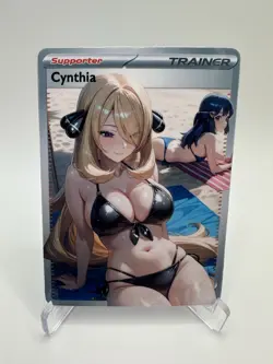 Cynthia - Waifu - Goddess - DIY - Full Art - Glossy - Trainer Card - Image 1