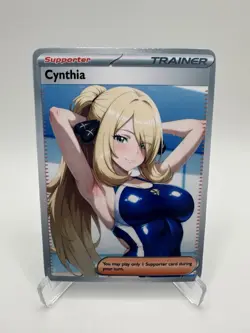 Cynthia - Waifu - Goddess - DIY - Full Art - Glossy - Trainer Card - Image 1