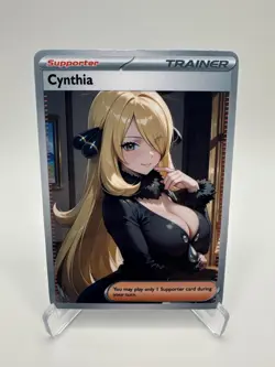 Cynthia - Waifu - Goddess - DIY - Full Art - Glossy - Trainer Card - Image 1