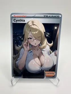Cynthia - Waifu - Goddess - DIY - Full Art - Glossy - Trainer Card - Image 1