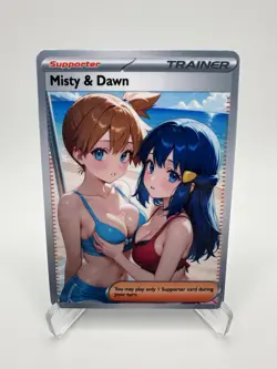 Misty & Dawn - Waifu - Goddess - DIY - Full Art - Glossy - Trainer Card - Image 1