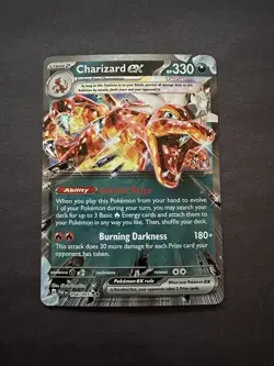 Pokemon Charizard ex 054/091 PAF Tera Holo Rare EX English Card - Image 1