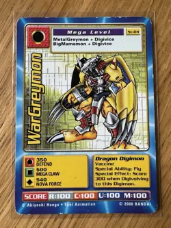 Digimon ST-84 WarGreymon Swedish Promo Card TCG Rare Played - Image 1