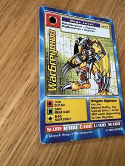 Digimon ST-84 WarGreymon Swedish Promo Card TCG Rare Played - Image 2