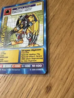 Digimon ST-84 WarGreymon Swedish Promo Card TCG Rare Played - Image 3