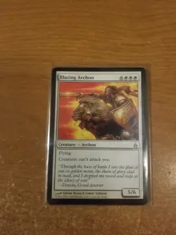 MAGIC THE GATHERING RAVNICA: CITY OF GUILDS RARE BLAZING ARCHON LIGHTLY PLAYED - Image 1