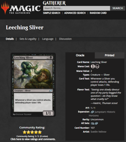 2022 MTG Magic the Gathering Secret Lair Drop Extended Art Foil Leeching Sliver - Image 3