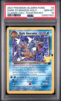 2021 POKEMON CELEBRATIONS CLASSIC COLL #8 DARK GYARADOS-HOLO PSA 10 - Image 1