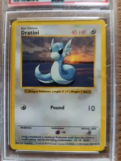 Pokemon Dratini Base Set Shadowless 26/102 PSA 3 Uncommon Wizards - Image 2