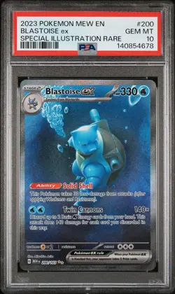 2023 POKEMON MEW EN-151 SPECIAL ILLUSTRATION RARE #200 BLASTOISE EX PSA 10 - Image 1