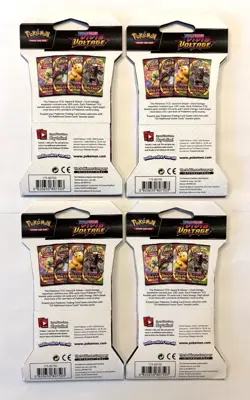 POKEMON SWSH04 VIVID VOLTAGE 4X SLEEVED BOOSTER PACKS ALL ART PIKACHU U 😺 - Image 2