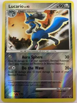 Lucario 53/127 Uncommon Platinum Reverse Holo Pokemon NM - Image 1
