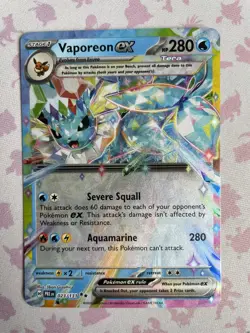 2025 Pokemon SV Prismatic Evolutions PRE EN Vaporeon ex #023/131 - Image 1