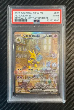 Alakazam EX 201/165 Pokemon Scarlet & Violet 151 PSA 9 MINT - Image 1