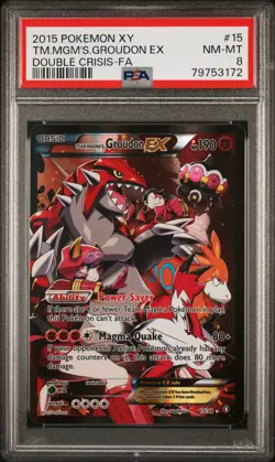 Team Magma's Groudon Ex PSA 8 Pokemon XY Double Crisis #15 - Image 1
