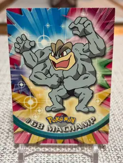 1999 Topps Pokemon #68 Machamp (TV Animation Series 1) Blue Logo LP - Image 1