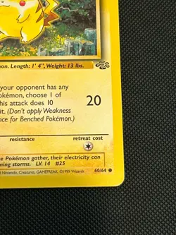 Pikachu 60/64 1st Edition Jungle 1999 English Pokemon Card LP Excellent - Image 4