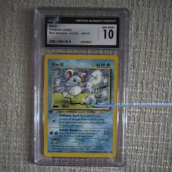 Pokemon Marill Neo Genesis 1st Edition CGC 10 2000 Card 66/111 - Image 1