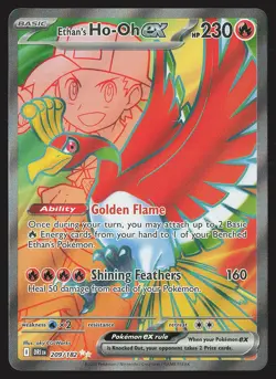 SV10: Destined Rivals Ethan's Ho-Oh ex #209/182 Ultra Rare Pokemon Card - Image 1