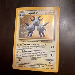 Pokemon TCG Magneton Base Set Holo Unlimited Rare Card 9/102 - Image 1