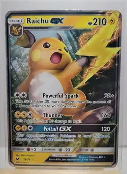 Pokemon Raichu GX Holo Ultra Rare Shining Legends 29/73 210 HP Card - Image 1