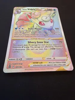 Pokemon TCG Alolan Vulpix VSTAR Silver Tempest Holo Card 197/195 Secret Rare - Image 5