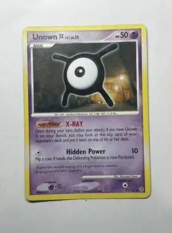 Unown [X] 71/132 MP ConditionUncommon Secret Wonders Rare Card 2007 Pokemon TCG - Image 3