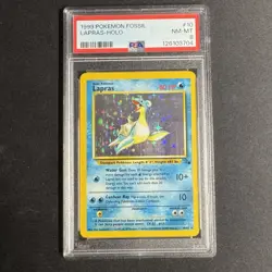 PSA 8 Lapras 10/62 Holo Pokemon TCG Fossil Unlimited Rare Card - Image 1