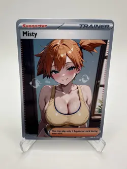 Misty - Waifu - Goddess - DIY - Full Art - Glossy - Trainer Card - Image 1