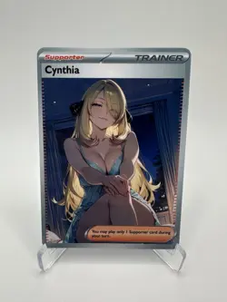 Cynthia - Waifu - Goddess - DIY - Full Art - Glossy - Trainer Card - Image 1