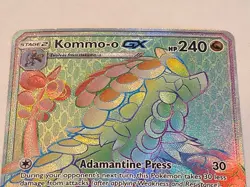 Pokemon Card Kommo-o GX 159/145 Guardians Rising Rainbow Rare Played - Image 3