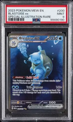 2023 POKEMON MEW EN-151 SPECIAL ILLUSTRATION RARE #200 BLASTOISE EX PSA 9 - Image 1