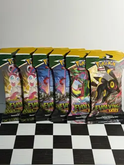 Pokemon Sword & Shield Evolving Skies Booster Sleeved Packs Art Set (6 Pack) - Image 1
