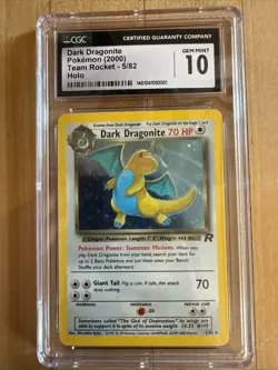 Dark Dragonite 5/82 Holo Pokemon Team Rocket CGC 10 Gem Mint - Image 1