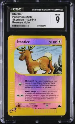 Pokemon Stantler Skyridge Reverse Holo #102 CGC 9 Mint 102/144 - Image 1