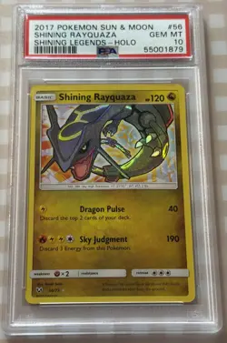 PSA 10 Shining Rayquaza Holo Rare 56/73 Shining Legends Pokemon English Gem Mint - Image 1