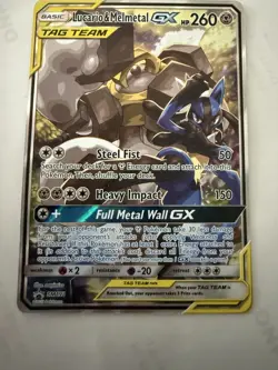 2019 POKEMON SM BLACK STAR PROMO SM192 FULL ART/LUCARIO & MELMETAL GX POWER PART - Image 1