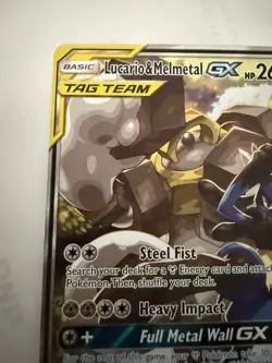 2019 POKEMON SM BLACK STAR PROMO SM192 FULL ART/LUCARIO & MELMETAL GX POWER PART - Image 2