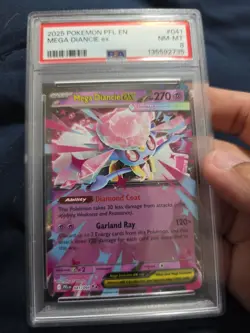 2025 POKEMON PFL EN-PHANTASMAL FLAMES #041 MEGA DIANCIE EX PSA 8 - Image 1