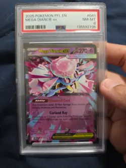 2025 POKEMON PFL EN-PHANTASMAL FLAMES #041 MEGA DIANCIE EX PSA 8 - Image 2