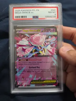 2025 POKEMON PFL EN-PHANTASMAL FLAMES #041 MEGA DIANCIE EX PSA 8 - Image 3