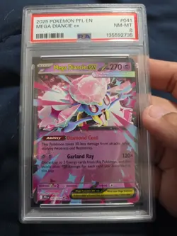 2025 POKEMON PFL EN-PHANTASMAL FLAMES #041 MEGA DIANCIE EX PSA 8 - Image 4