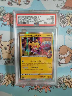 2020 POKEMON JPN S PROMO #144 KANAZAWA'S PIKACHU PSA 10 - Image 1
