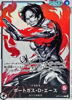 Onepiece Card Portgas D. Ace L OP03-001 op03 Pillars Of Strength Japanese [ALT A - Image 1