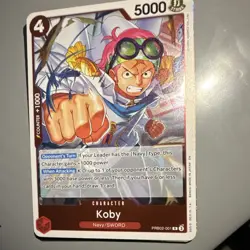 Namco Koby PRB02-001 Premium Booster Vol. 2 Rare Foil One Piece CCG Character - Image 1