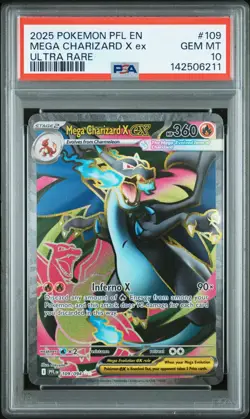 Pokemon Card PSA 10 Mega Charizard ex Phantasmal Flames 109/094 Full Art FA 2025 - Image 1