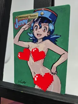 MTG Command Tower Alter Art Officer Jenny Waifu Hand Painted by BAZAYO 18+ - Image 3