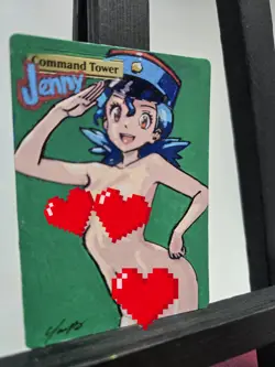 MTG Command Tower Alter Art Officer Jenny Waifu Hand Painted by BAZAYO 18+ - Image 4