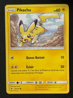 PIKACHU 40/147 C BURNING SHADOWS POKEMON NM/M FRENCH - Image 1