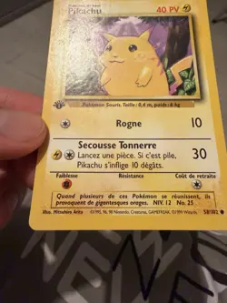Carte Pokemon Pikachu 58/102 Edition 1 Set De Base Wizards Francais OCCASION - Image 5